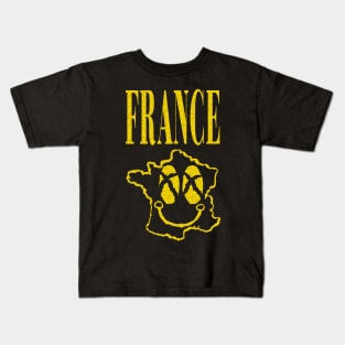 Grunge France Happy Smiling Face Kids T-Shirt